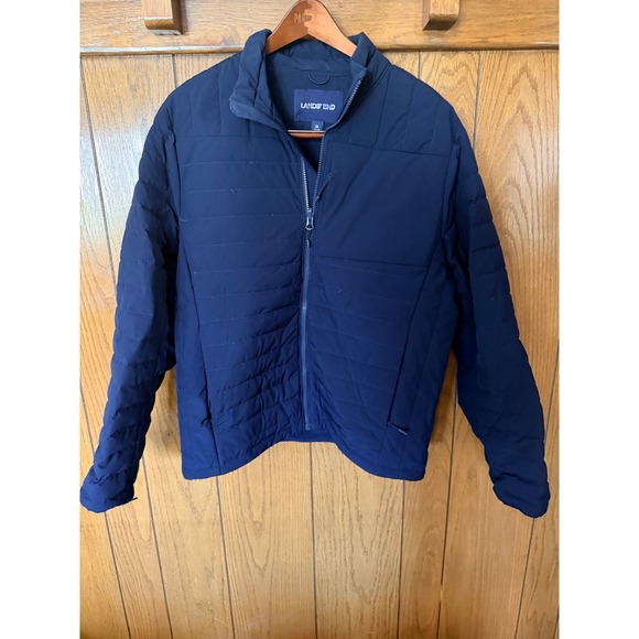 Lands' End Other - Lands End Mens Navy Blue Quilted Puffer Jacket Full Zip Stand Collar Size M38-40